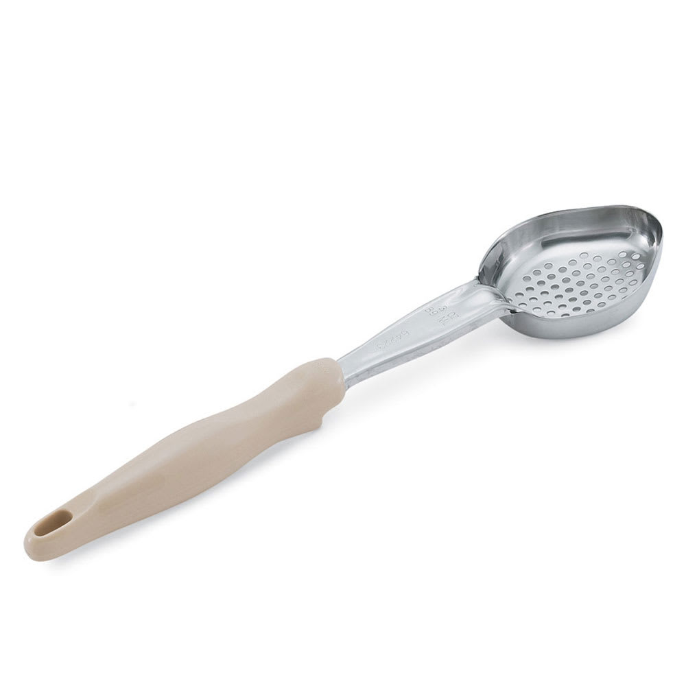 Vollrath 6422335 3 oz Oval Perforated Spoodle - Ivory Nylon Handle, Heavy-Duty, Stainless Steel