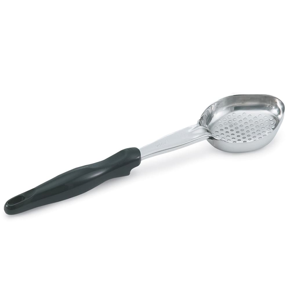 Vollrath 6422620 6 oz Oval Perforated Spoodle - Black Nylon Handle, Heavy-Duty, Stainless Steel