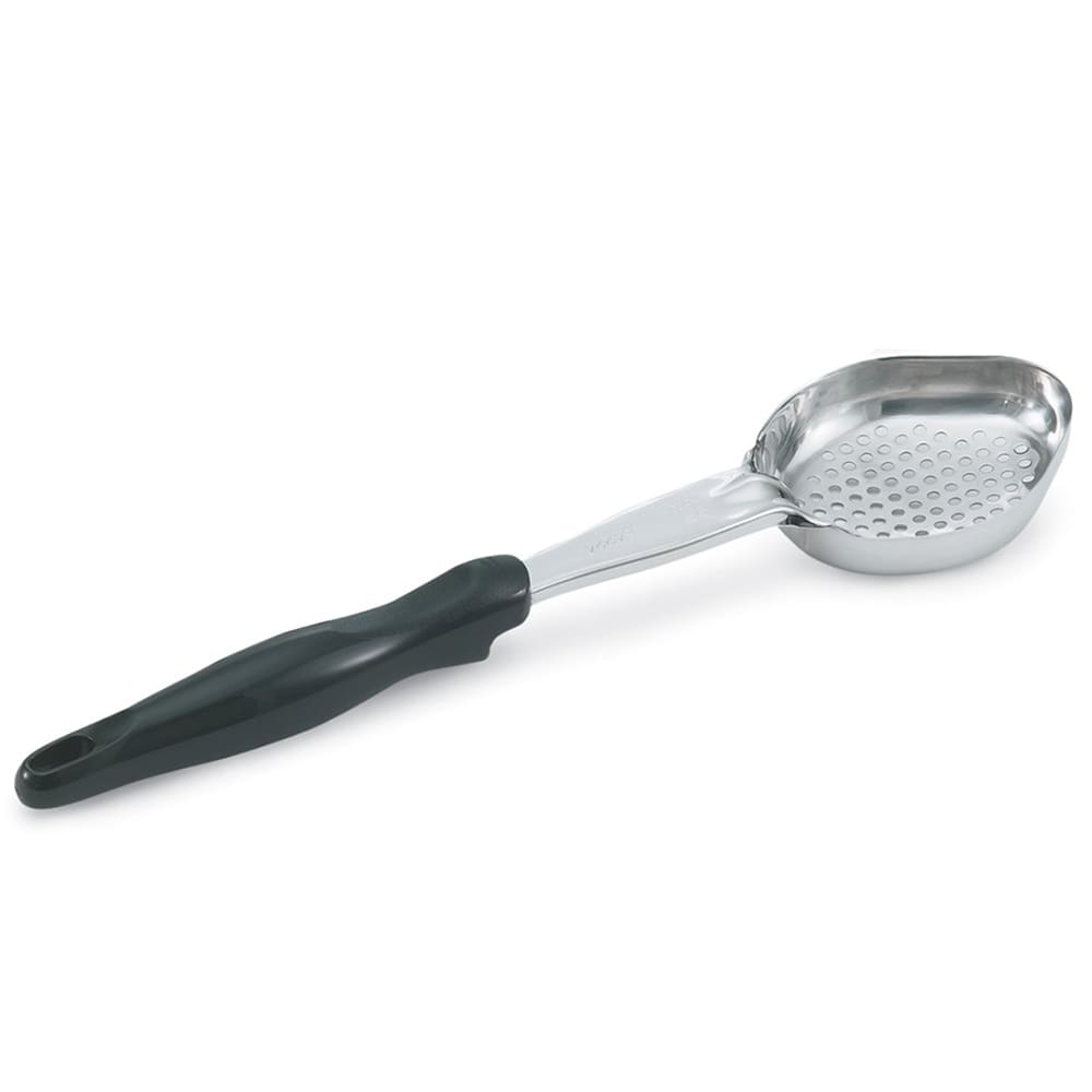 Vollrath 6422820 8 oz Oval Perforated Spoodle - Black Nylon Handle, Heavy-Duty, Stainless Steel