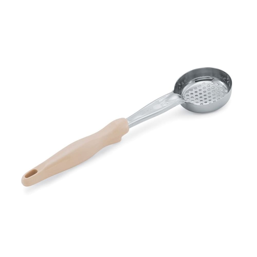 Vollrath 6432335 3 oz Round Perforated Spoodle - Ivory Nylon Handle, Heavy-Duty, Stainless Steel