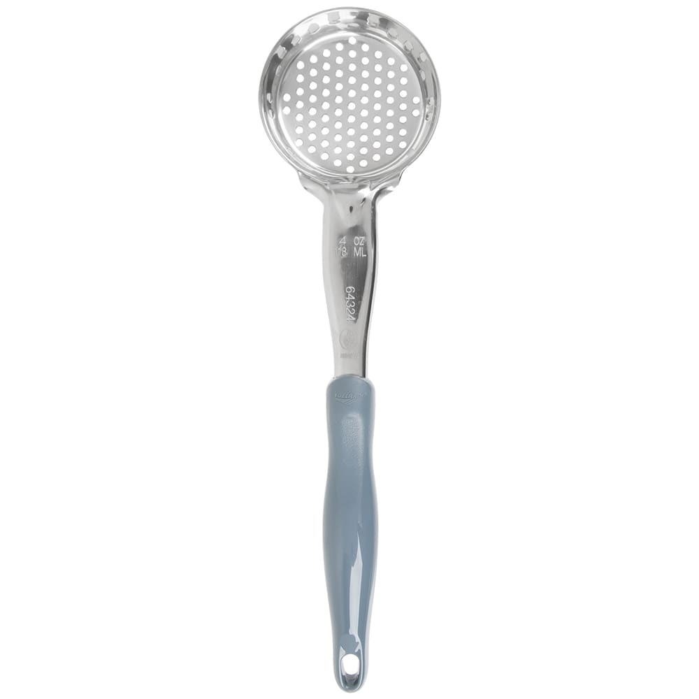 Vollrath 6432445 4 oz Round Perforated Spoodle - Gray Nylon Handle, Heavy-Duty, Stainless Steel