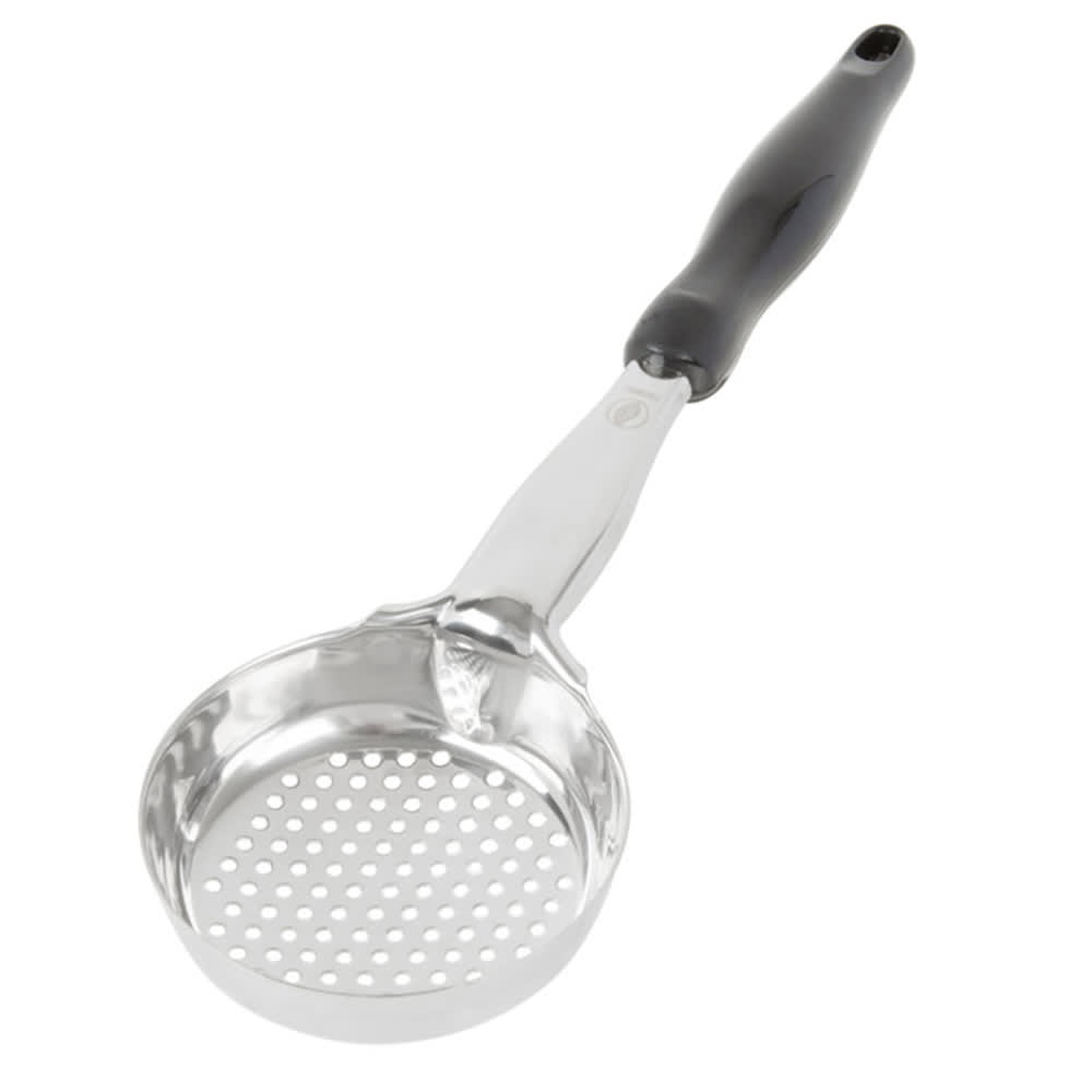 Vollrath 6432620 6 oz Round Perforated Spoodle - Black Nylon Handle, Heavy-Duty, Stainless Steel