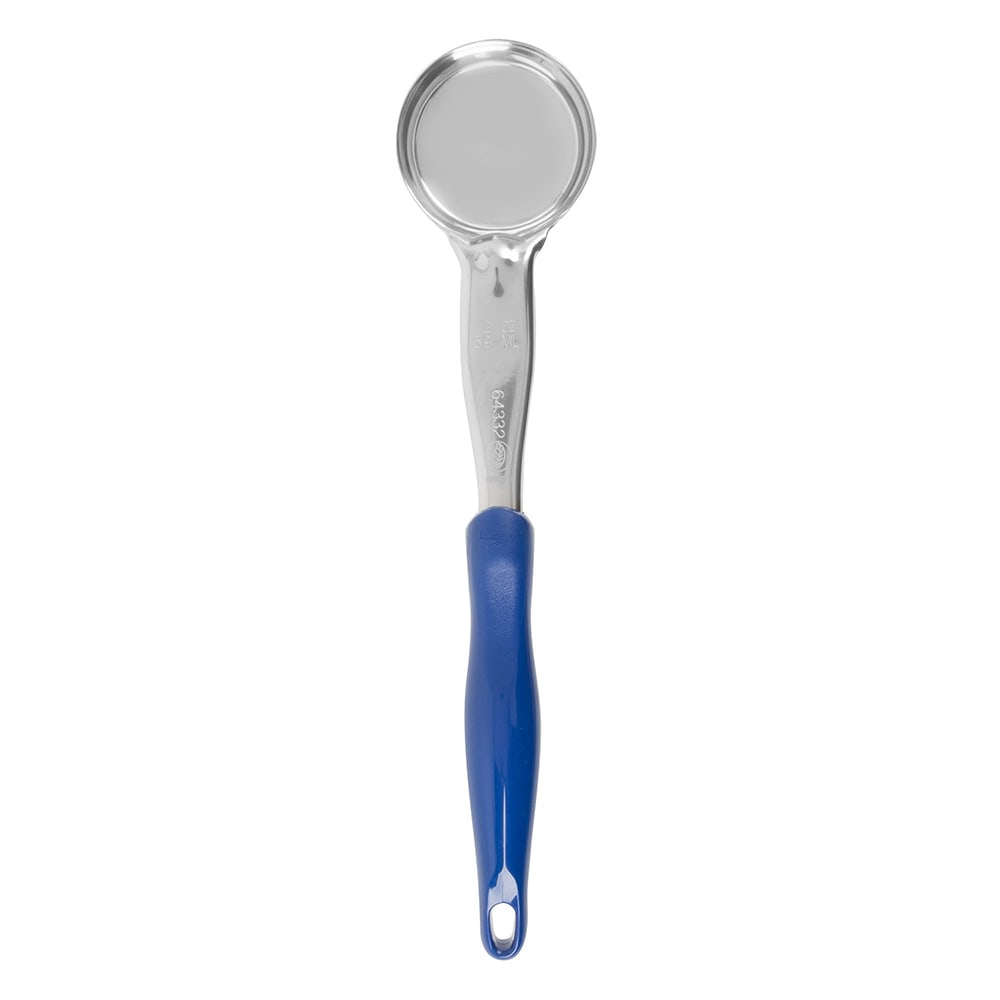 Vollrath 6433230 2 oz Round Solid Spoodle - Blue Nylon Handle, Heavy-Duty, Stainless Steel
