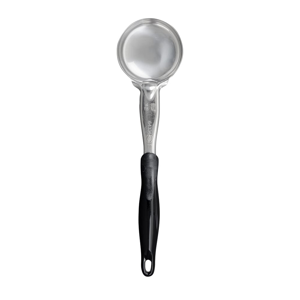 Vollrath 6433420 4 oz Round Solid Spoodle - Black Nylon Handle, Heavy-Duty, Stainless Steel