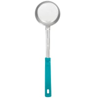 Vollrath 6433655 6 oz Round Solid Spoodle - Teal Nylon Handle, Heavy-Duty, Stainless Steel thumbnail 6