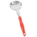 Vollrath 6433865 8 oz Round Solid Spoodle - Orange Nylon Handle, Heavy-Duty, Stainless Steel thumbnail 2
