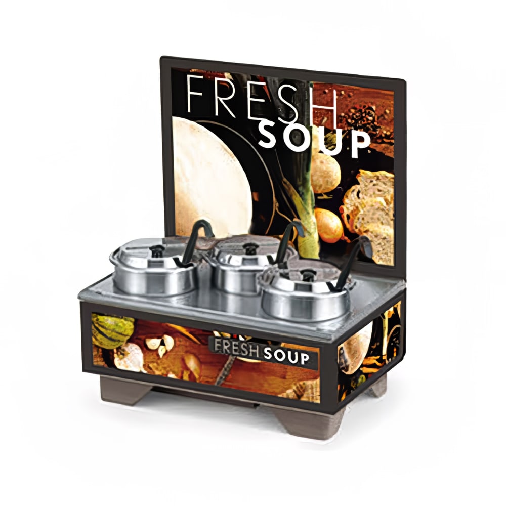 Vollrath 720201102 Full Size Soup Merchandiser Base - Tuscan, Menu Board, 4 qt Accessories, 120v