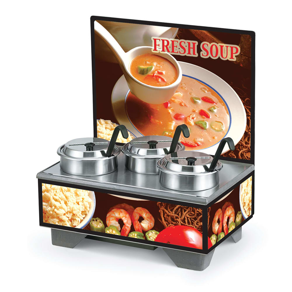 Vollrath 720201103 Full Size Soup Merchandiser Base - Country Kitchen, Menu Board, 4 qt Accessories, 120v