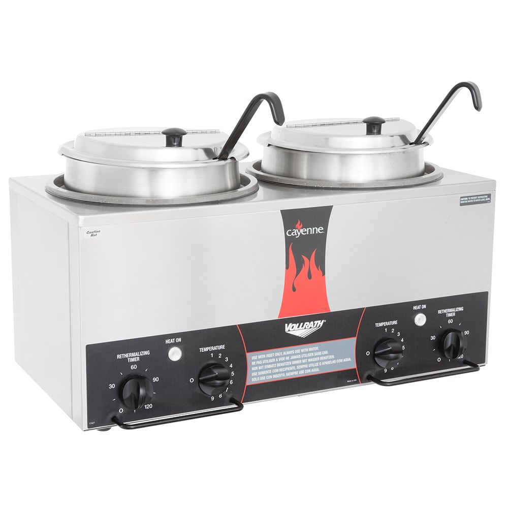 Vollrath 72029 (2) 7 qt Countertop Soup Warmer w/ Thermostatic Controls, 120v