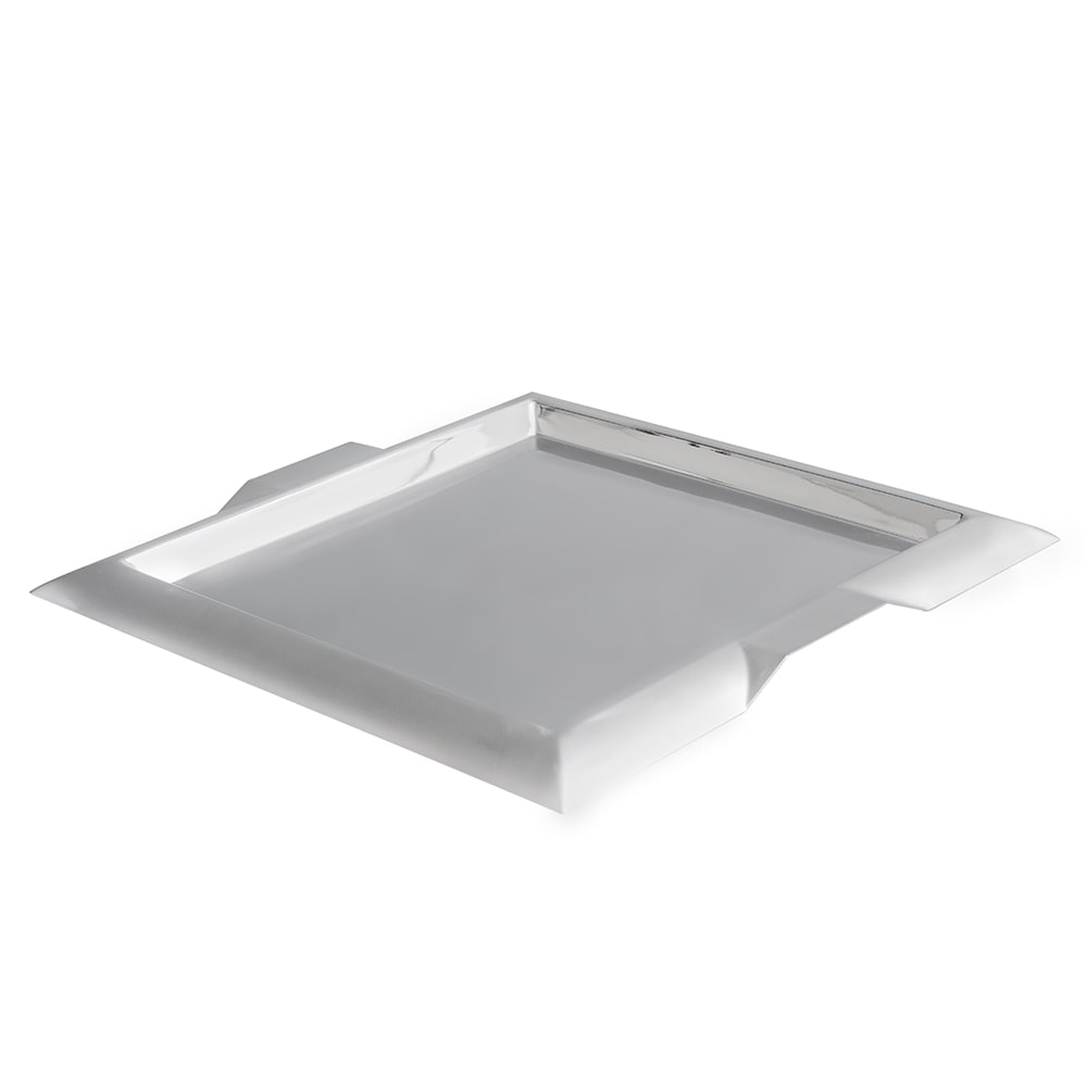 Vollrath 82091 15 3/4" Square Serving Tray - Handles, Stainless