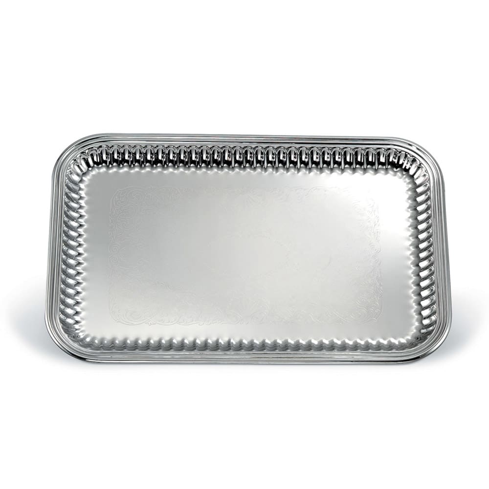 Vollrath 82166 Rectangular Fluted Serving Tray - 12 1/2" x 18 1/4" Stainless