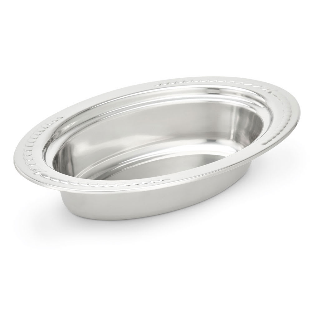 Vollrath 8231320 5 2/5 qt Miramar® Decorative Half Size Oval Foodpan - Stainless