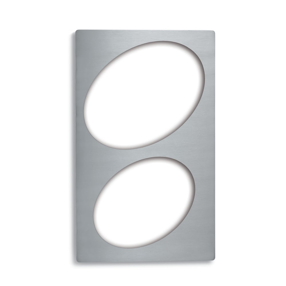 Vollrath 8243114 Miramar® Template - (1) 10" & (1) 12" Oval Au Gratin, 21 1/8" x 12 3/4", Stainless