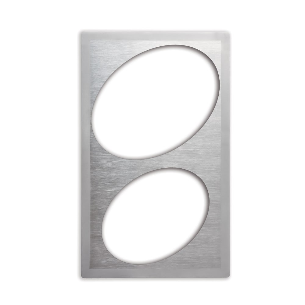 Vollrath 8243116 Miramar® Template - (1) 10" & (1) 12" Oval Au Gratin, 21 1/8" x 12 3/4", Stainless
