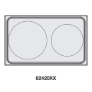 Vollrath 8243116 Miramar® Template - (1) 10" & (1) 12" Oval Au Gratin, 21 1/8" x 12 3/4", Stainless thumbnail 2