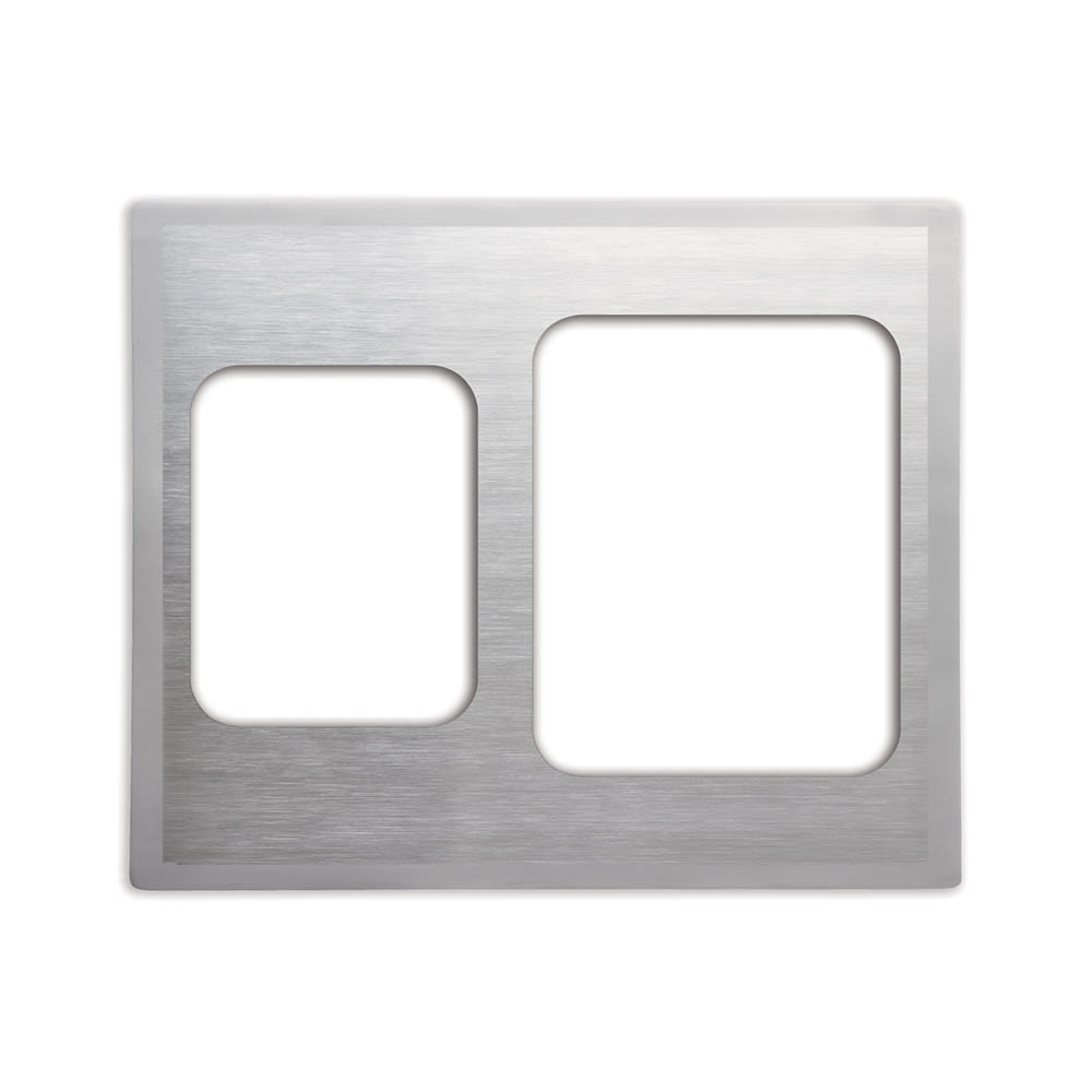 Vollrath 8250816 Miramar® Template - Double-Well, (1) Large and (1) Small Rectangle Pan, 21 1/8" x 25 3/4", Stainless