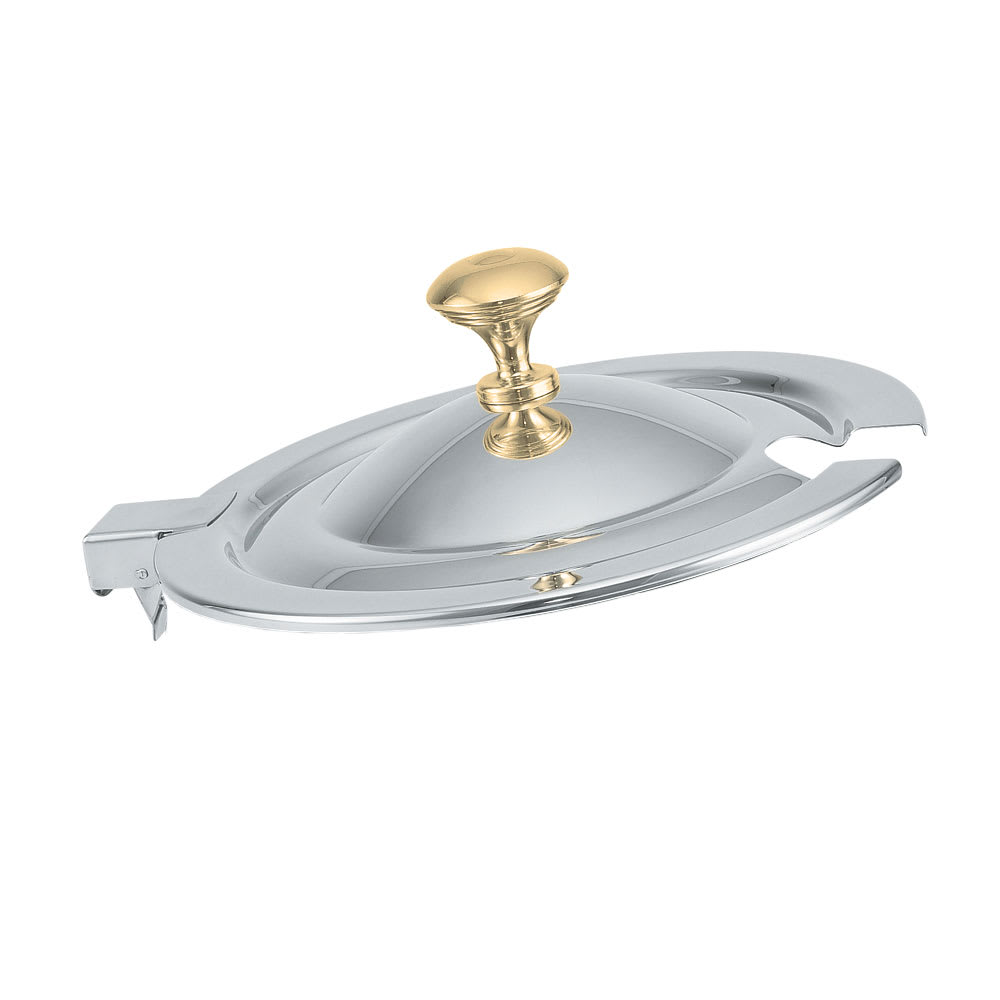 Vollrath 8261720 Miramar® 11 qt Soup Inset Hinged Cover - Brass Knob, Stainless