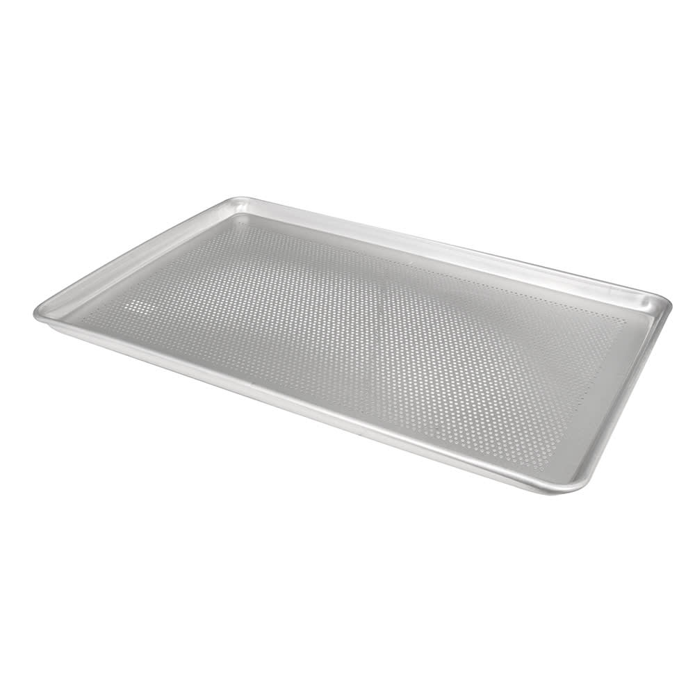 Vollrath 9002P 1/1 Full Size Bun / Sheet Pan - 26" x 18" x 1", 18 gauge Aluminum, Perforated, Natural Finish