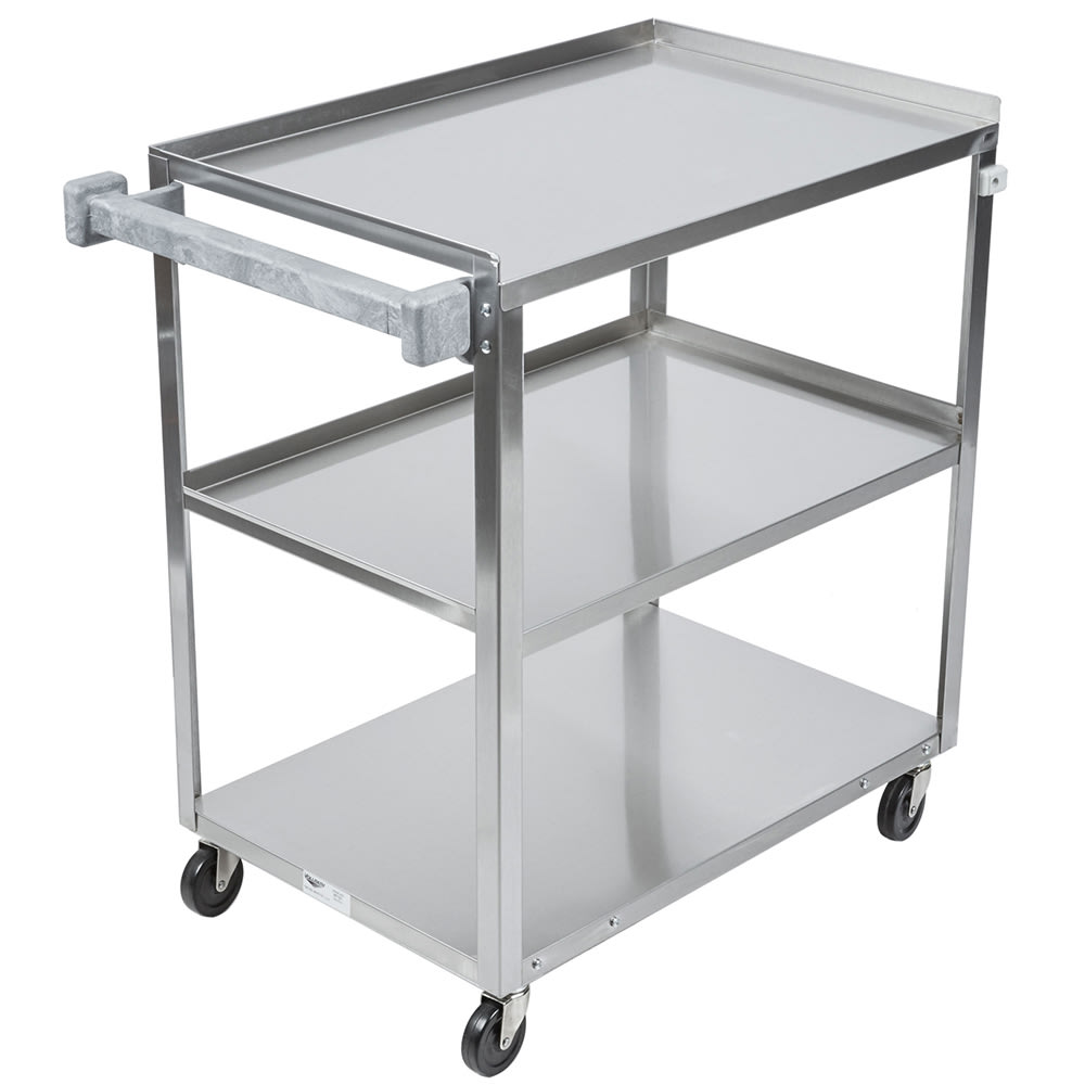 Vollrath 97126 3 Level Stainless Utility Cart w/ 400 lb Capacity, Raised Ledges