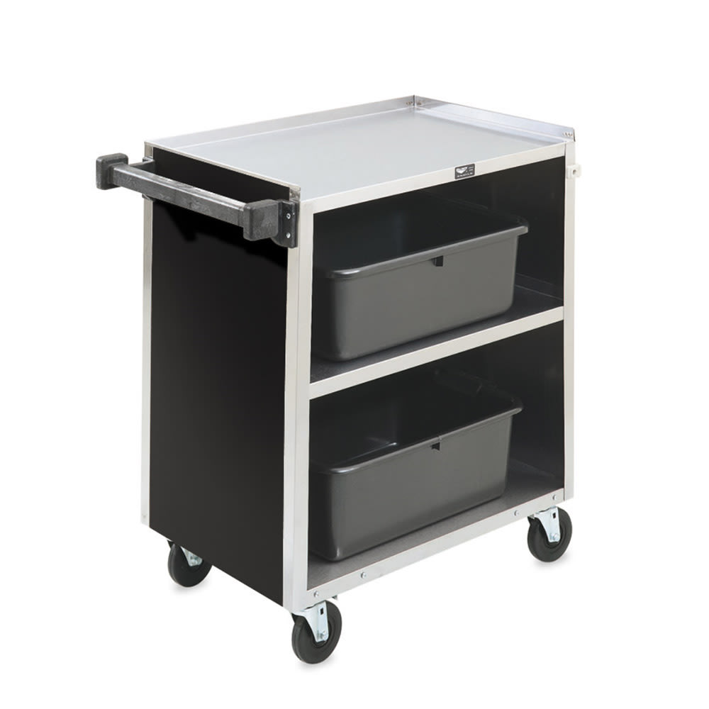 Vollrath 97181 39 1/2"L Polymer Bus Cart w/ (3) Levels, Shelves, Black