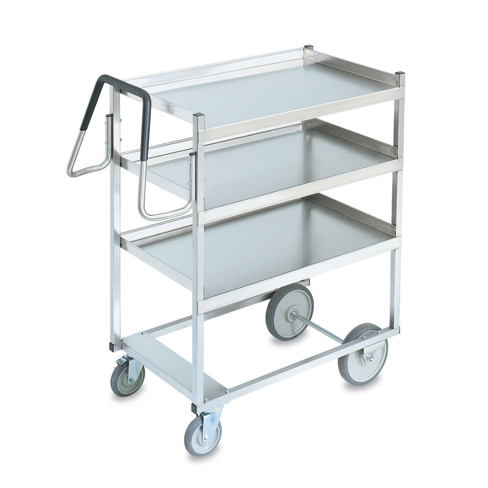 Vollrath 97201 3 Level Stainless Utility Cart w/ 650 lb Capacity, Raised Ledges