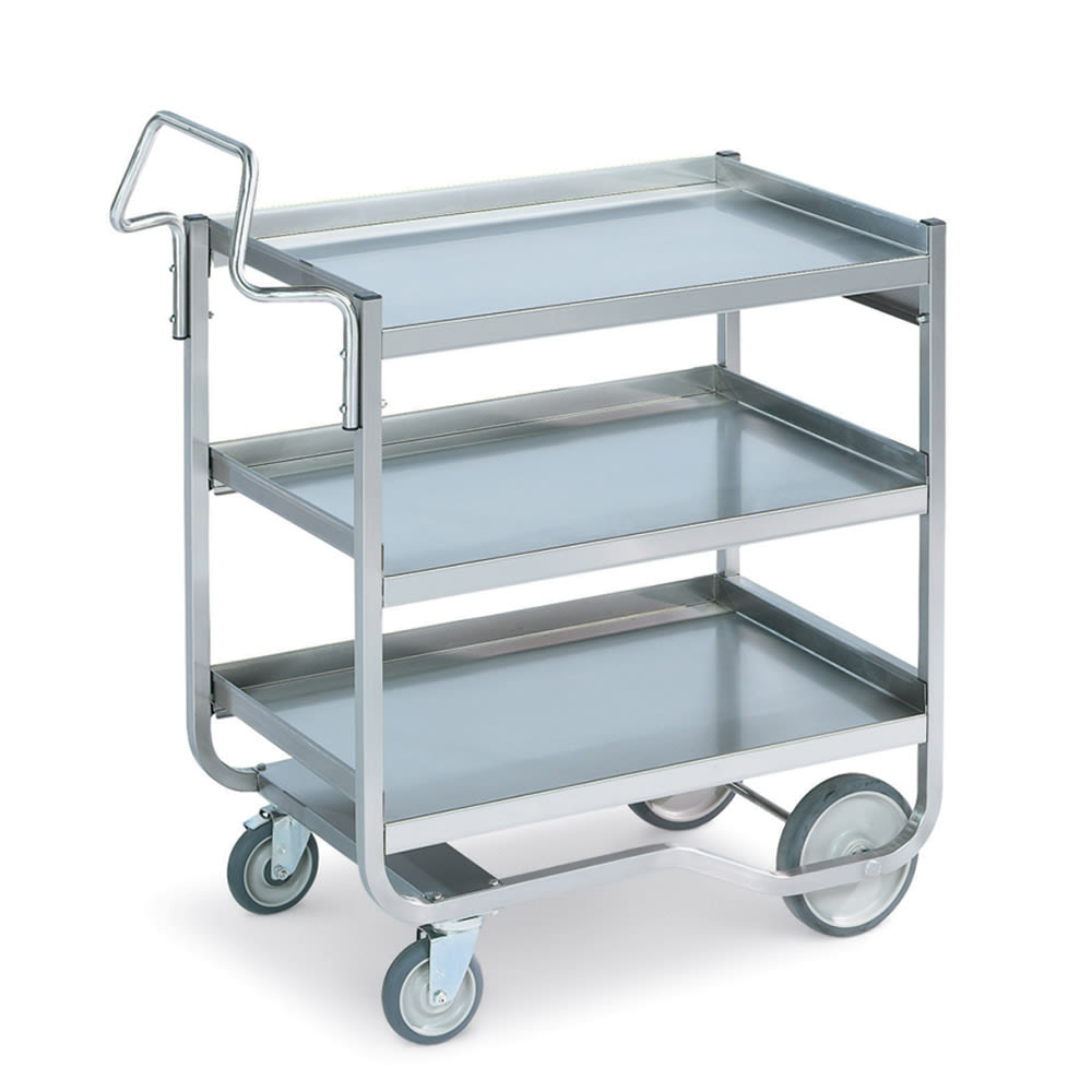 Vollrath 97211 3 Level Stainless Utility Cart w/ 650 lb Capacity, Raised Ledges