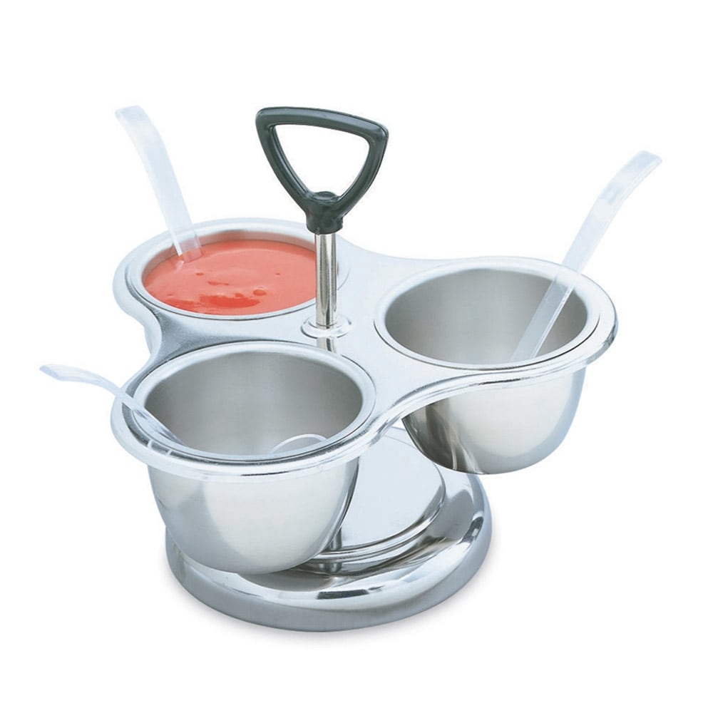 Vollrath 99637 3 Way Revolving Server with Rack - (3)10 oz Stainless Bowls, Stainless