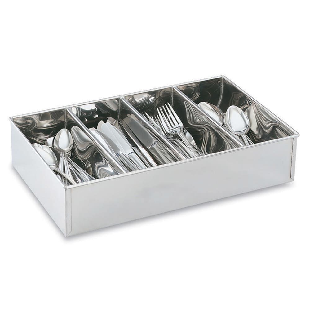 Vollrath 99700 4 Compartment Cutlery Bin, Stainless