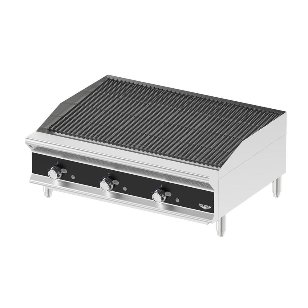 Vollrath CBGMD-36 36" Medium-Duty Gas Charbroiler w/ Reversible Grill Plates - Stainless Steel, Convertible