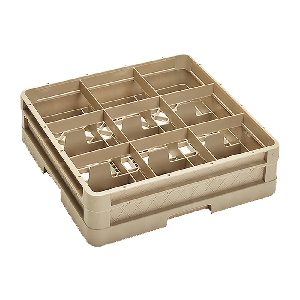Vollrath CR10F Traex® Full Size Glass Rack w/ (9) Compartments - (1) Extender, Beige