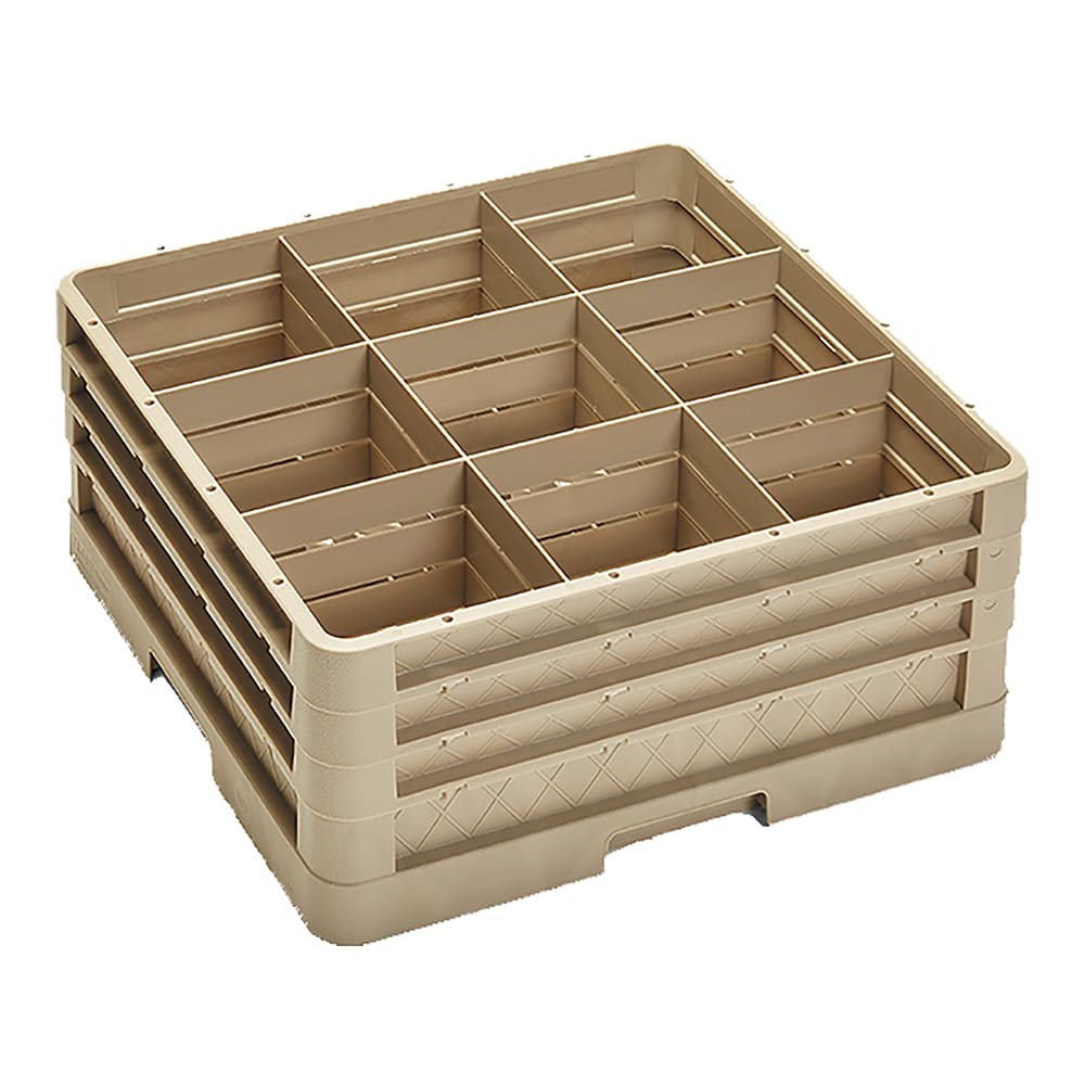 Vollrath CR10FFF Traex® Full Size Glass Rack w/ (9) Compartments - (3) Extenders, Beige