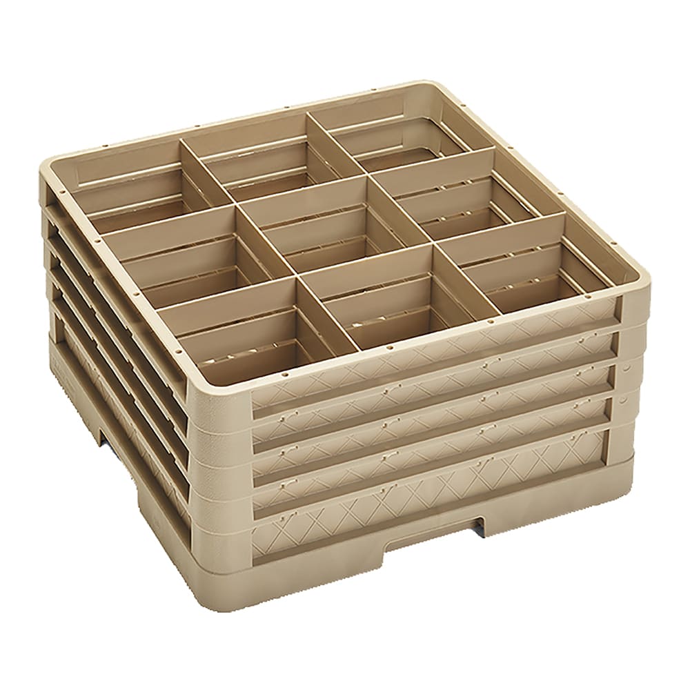 Vollrath CR10FFFF Traex® Full Size Glass Rack w/ (9) Compartments - (4) Extenders, Beige