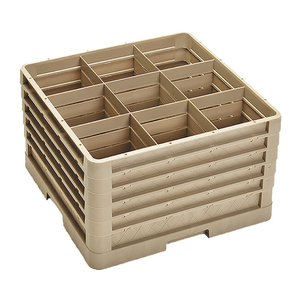 Vollrath CR10FFFFF Traex® Full Size Glass Rack w/ (9) Compartments - (5) Extenders, Beige