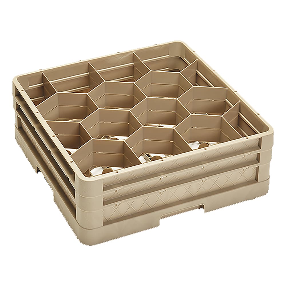 Vollrath CR18JJ Traex® Rack Max Full Size Glass Rack w/ (12) Compartments - (2) Extenders, Beige