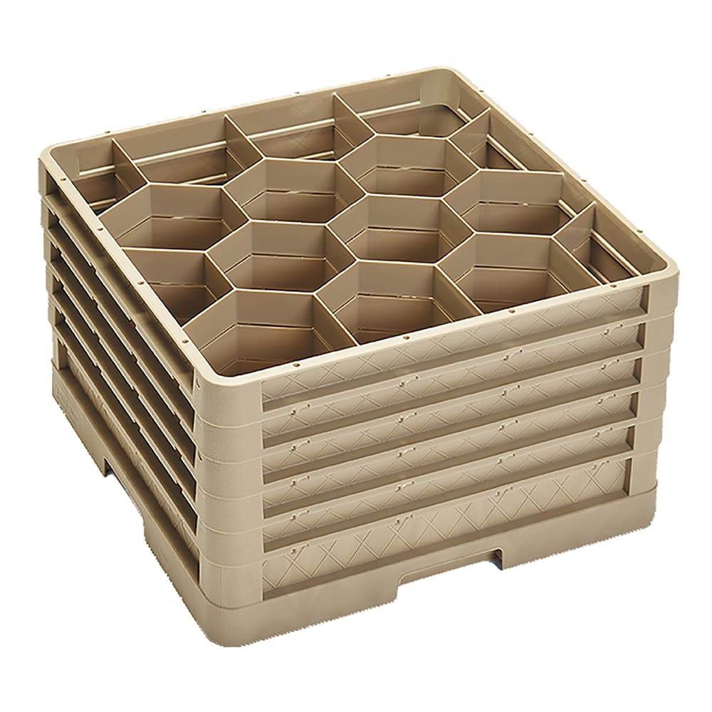 Vollrath CR18JJJJJ Traex® Rack Max Full Size Glass Rack w/ (12) Compartments - (5) Extenders, Beige