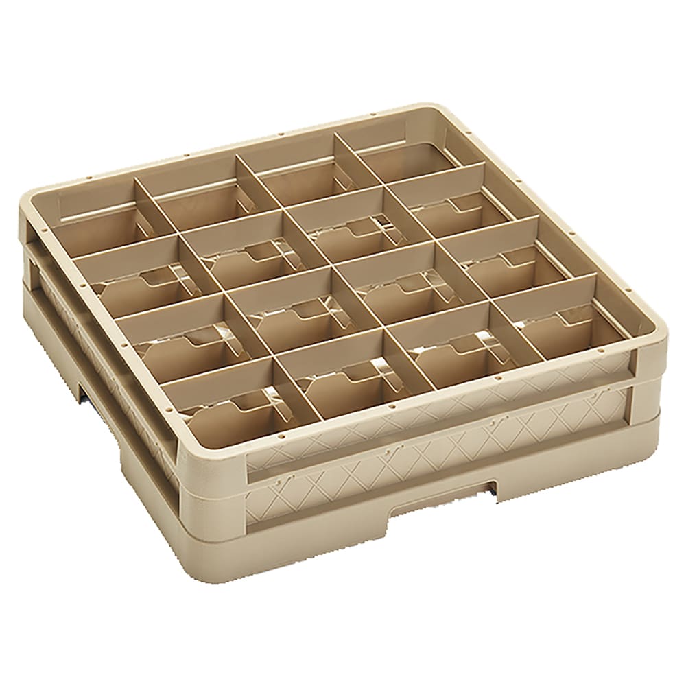 Vollrath CR4D Traex® Full Size Glass Rack w/ (16) Compartments - (1) Extender, Beige