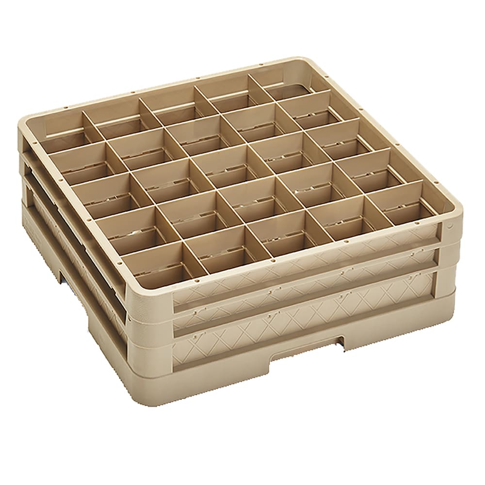 Vollrath CR6BB Traex® Full Size Glass Rack w/ (25) Compartments - (2) Extenders, Beige