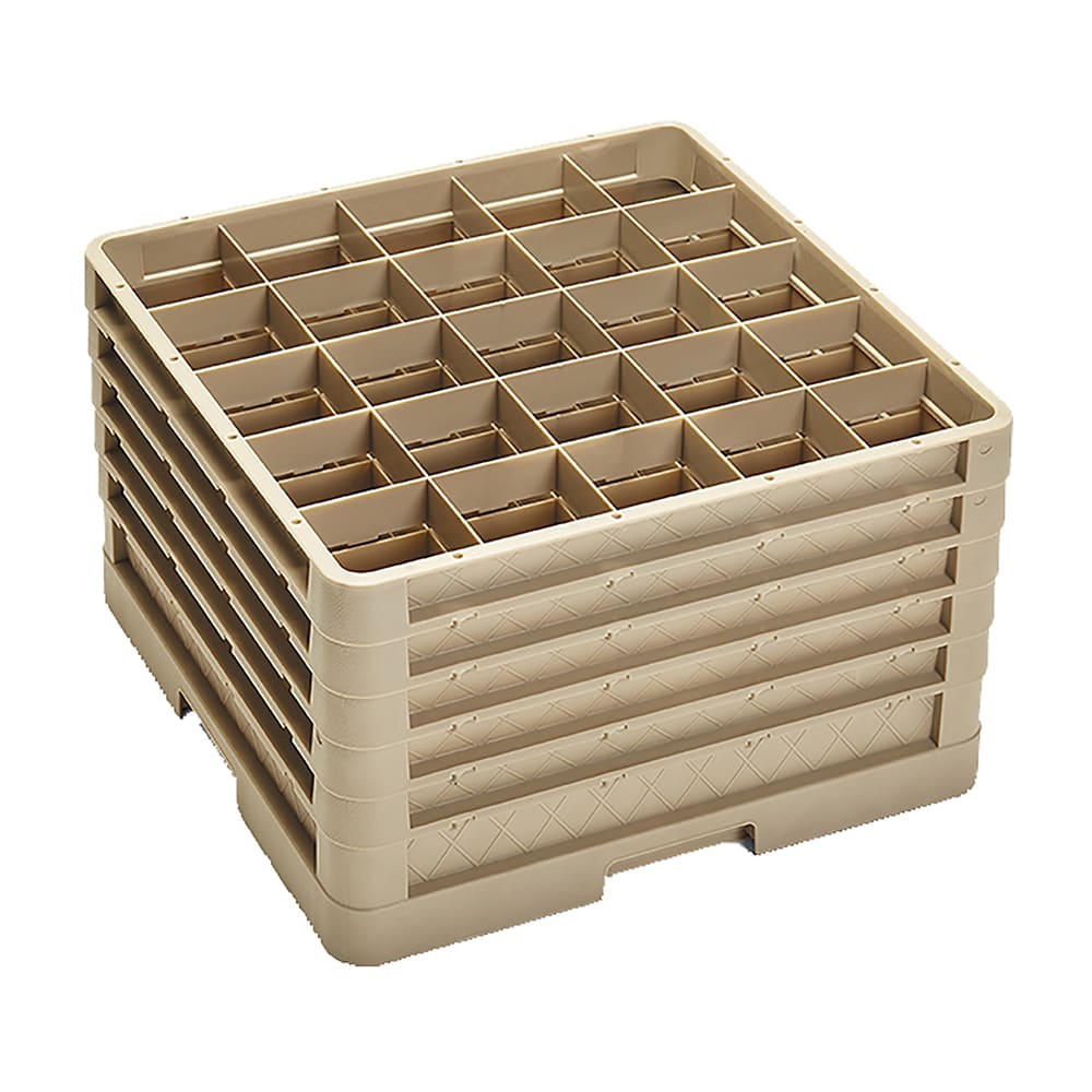Vollrath CR6BBBBB Traex® Full Size Glass Rack w/ (25) Compartments - (5) Extenders, Beige
