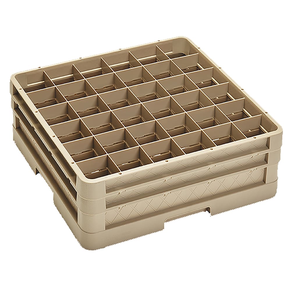 Vollrath CR7CC Traex® Full Size Glass Rack w/ (36) Compartments - (2) Extenders, Beige