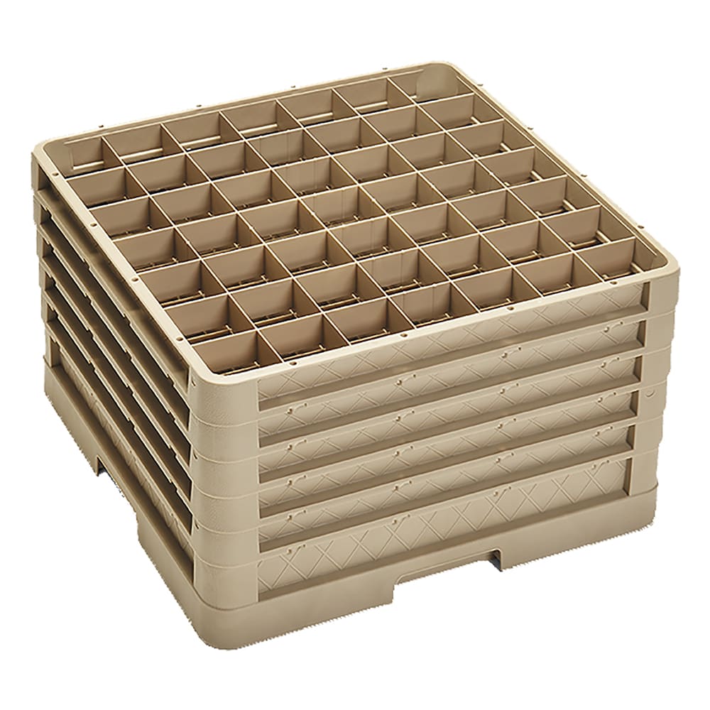 Vollrath CR9EEEEE Traex® Full Size Glass Rack w/ (49) Compartments - (5) Extenders, Beige