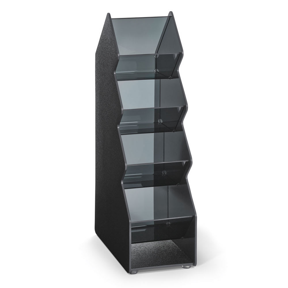 Vollrath CTC-4V 4 Section Condiment Organizer - 5 7/8" x 20 3/4", Plastic, Black