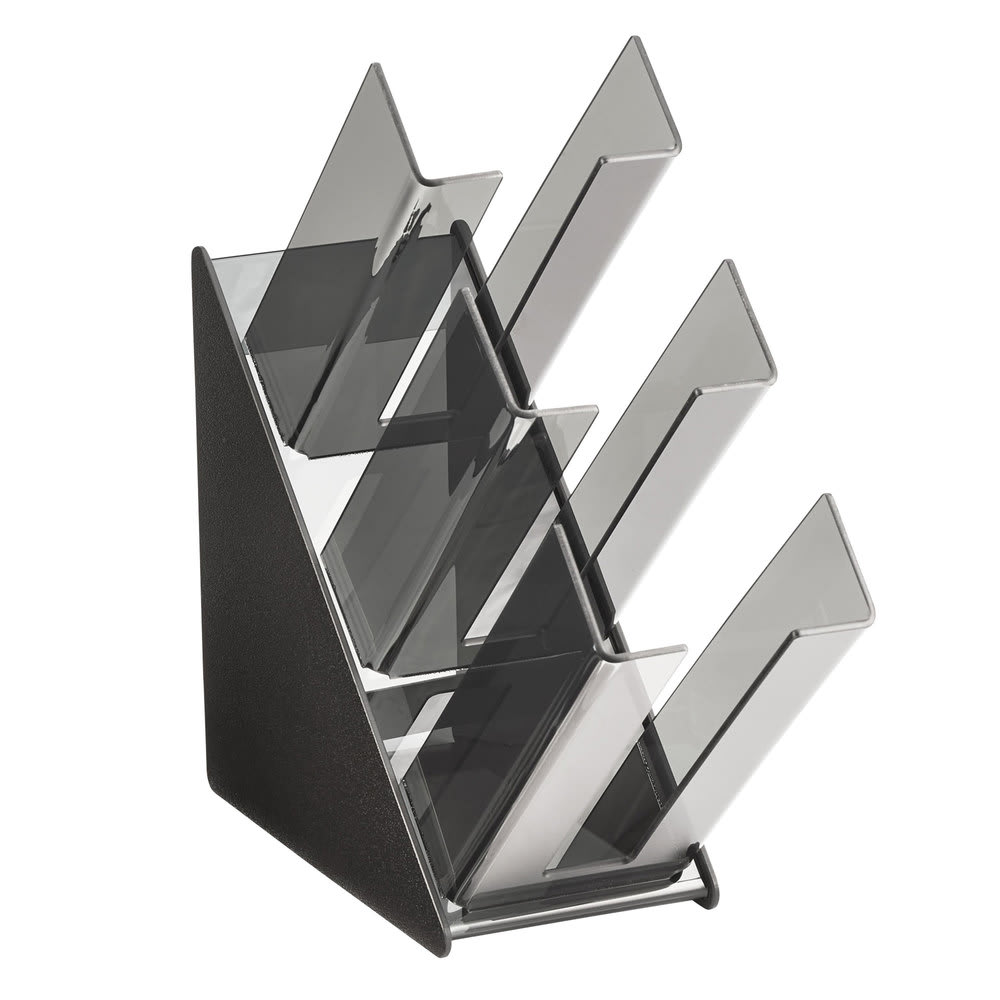 Vollrath CTCL-3B 3 Section Countertop Lid & Cup Organizer - Plastic, Black