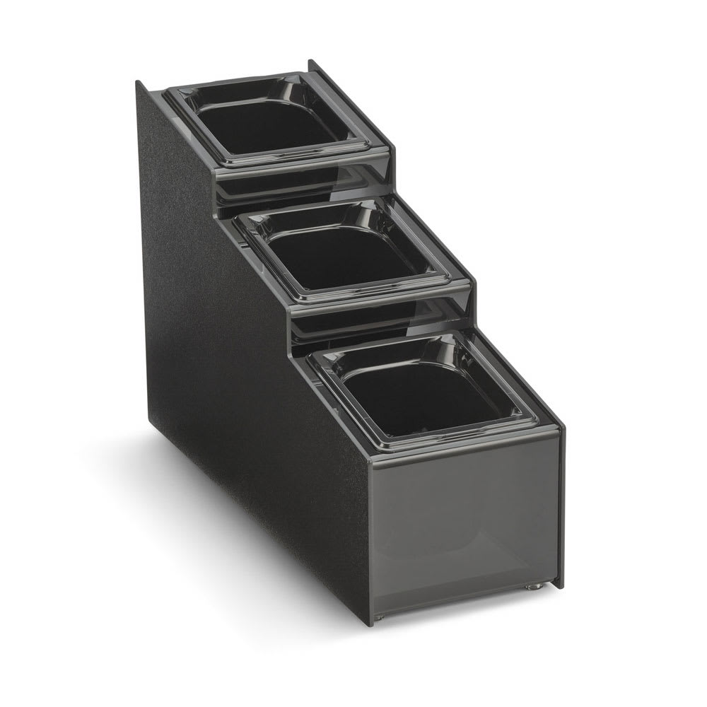 Vollrath CTCPAN3-6 Condiment Organizer w/ (3) Bins - Black