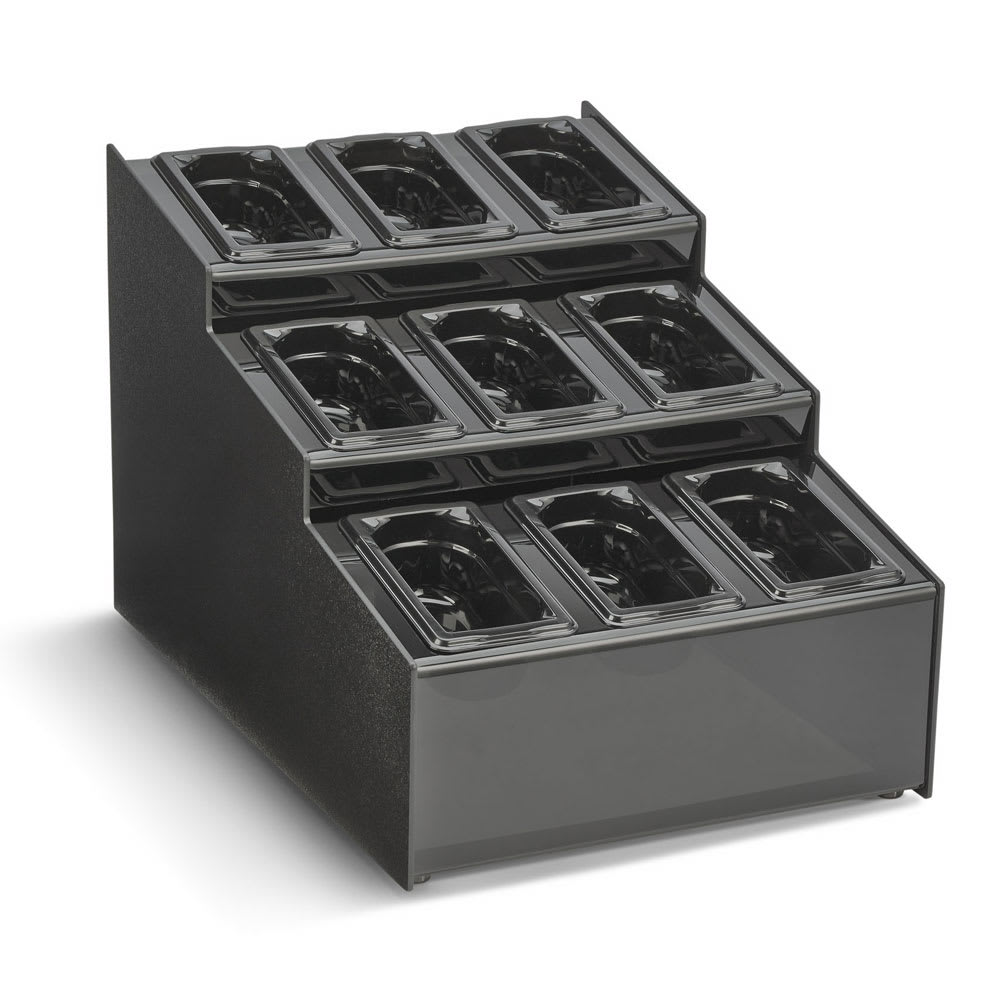 Vollrath CTCPAN9-9 Condiment Organizer w/ (9) Bins - Black