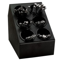 Vollrath CTFWH-6B 6 Cylinder Flatware Holder - 10 1/8" x 14 7/8" x 14 1/8", Plastic, Black thumbnail 3