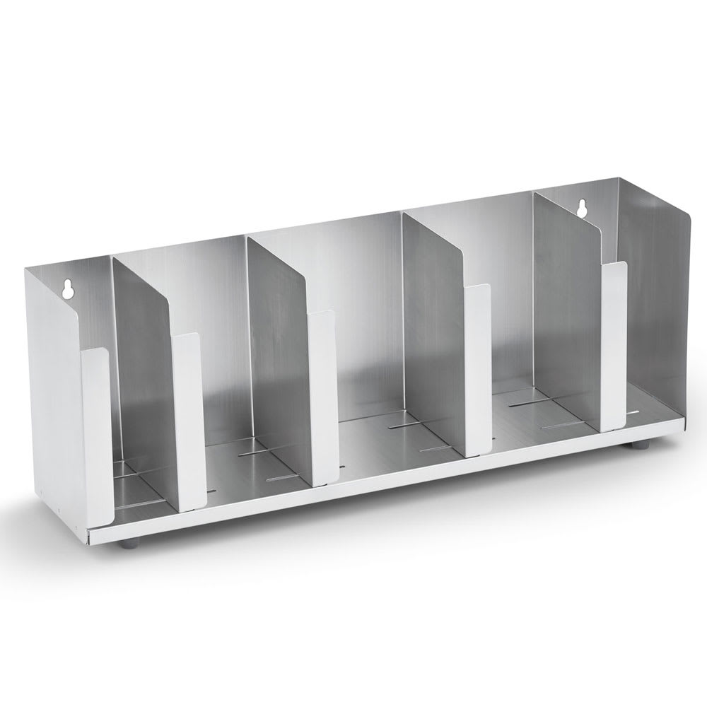 Vollrath CTL5 5 Section Lid Organizer w/ Straw Holder - 22 1/2" x 8", Stainless