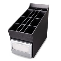 Vollrath CTNCLS-06 100 Napkin Dispenser w/ Cup, Lid, & Straw Organizer - 9" x 15 3/16", Plastic, Black thumbnail 5
