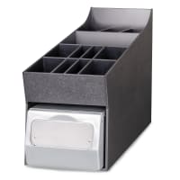 Vollrath CTNO-06 100 Napkin Dispenser w/ Adjustable Condiment Compartments - 9" x 15 3/16", Plastic, Black thumbnail 3