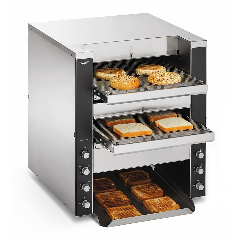 Vollrath CVT4-220DUAL Dual Conveyor Toaster - 1100 Slices/hr w/ (2) 1 1/2" to 3" Product Opening, 220v/1ph