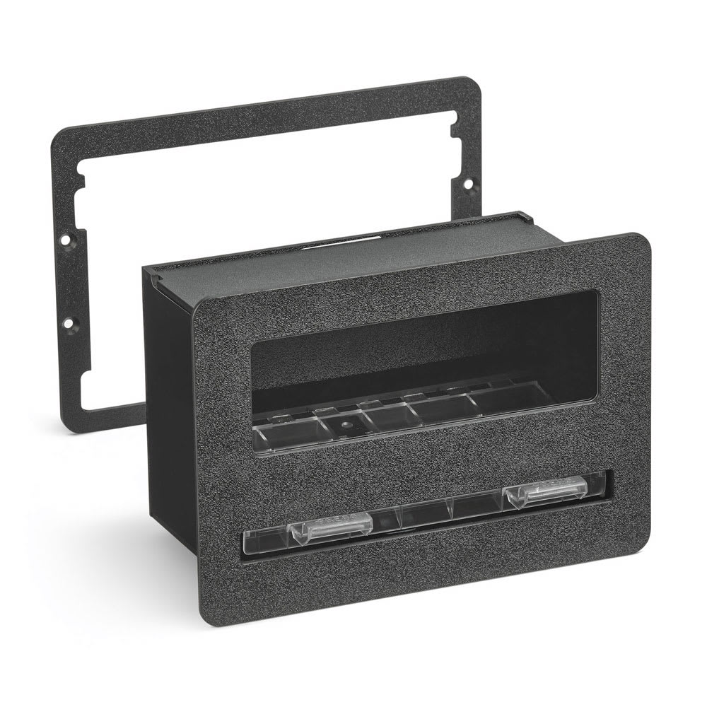 Vollrath FMS-7 1 Compartment Straw Holder - 10 9/16" x 5" x 7 3/8", Black